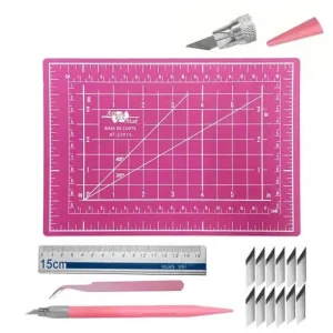 Kit de Corte Patchwork – Base A5, Régua, Estilete e Pinça