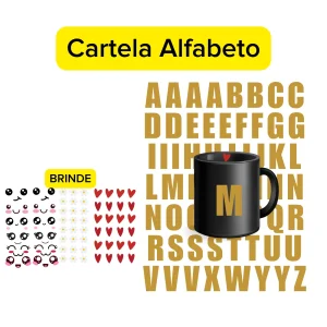 ADESIVO ALFABETO 4cm DTF UV COM VERNIZ – ENVIO IMEDIATO