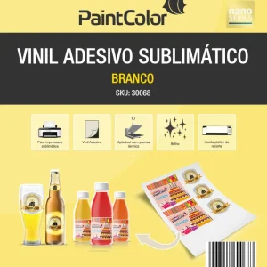 Vinil Adesivo Sublimático Branco A4 100 Folhas