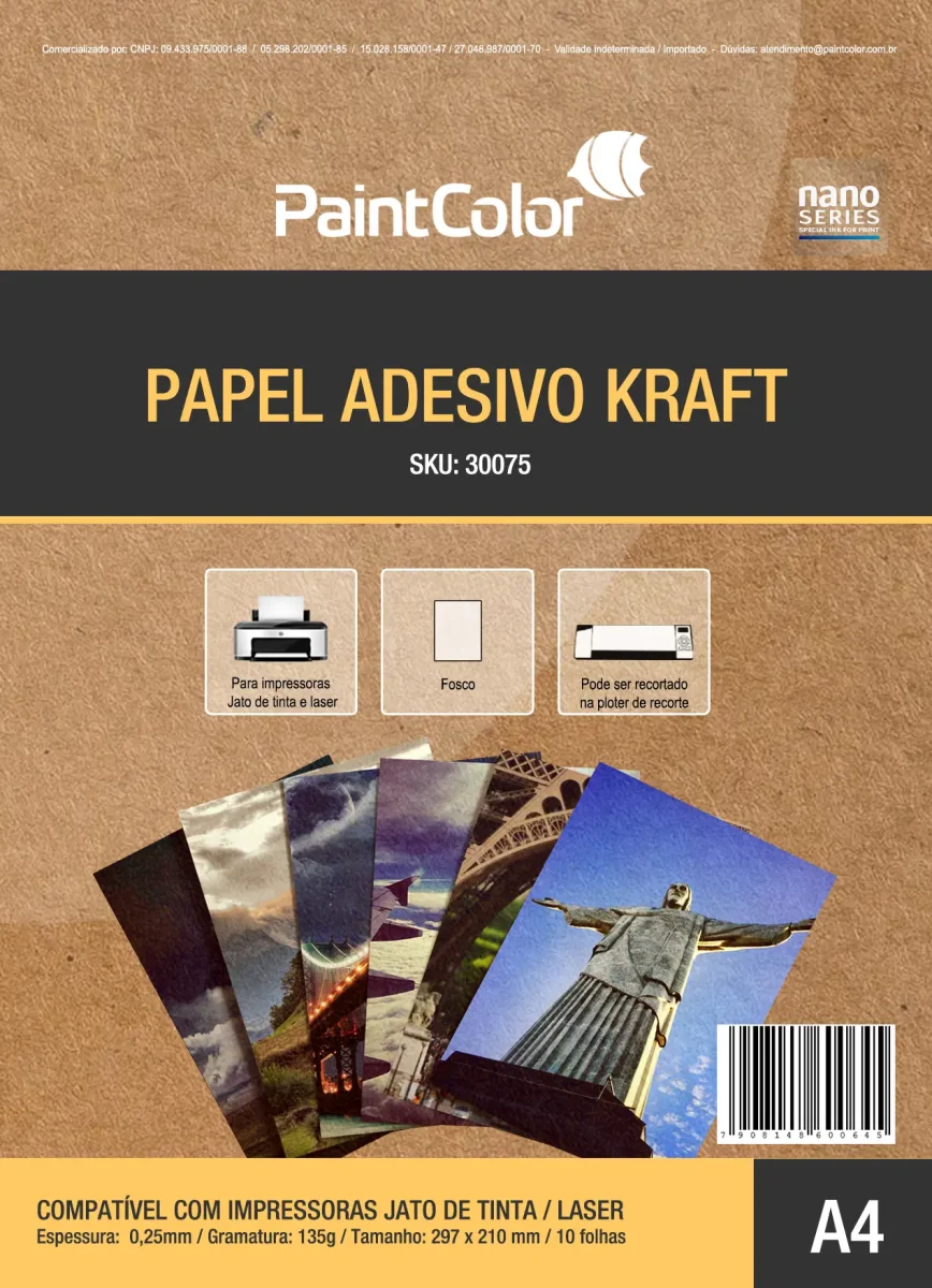 Papel Adesivo Kraft para Jato de Tinta 135g A4 100 Folhas - Image 2