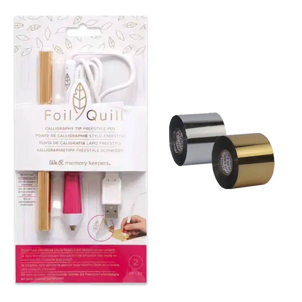 Caneta Freestyle Foill Quill Ponta para Caligrafia We R + Foil Rolo Extra