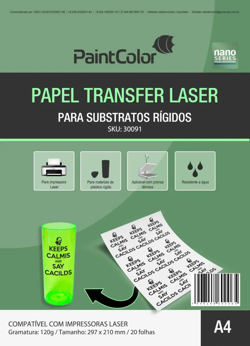 Transfer Laser para Materiais Rígidos 120g A4 – 20 Folhas - Image 2