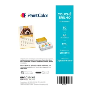 Couche Brilho 170g A4 – 50 Folhas