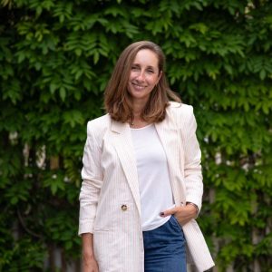 Blazer Rita Linho Riscas Pastel
