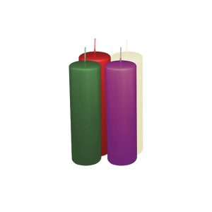 Conjunto de Quatro Velas para Advento (Verde, Vermelho, Roxo e Branco) – 6cm x 20cm
