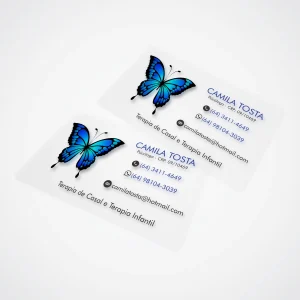 Cartão de Visita PVC Transparente