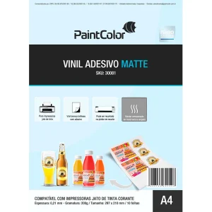 Vinil Adesivo Matte para Jato de Tinta 200g A4 – 10 Folhas